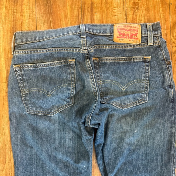 LEVIS 559 Men's Blue Relaxed Straight Fit Jeans Pants Size 31x32 - Picture 9 of 11